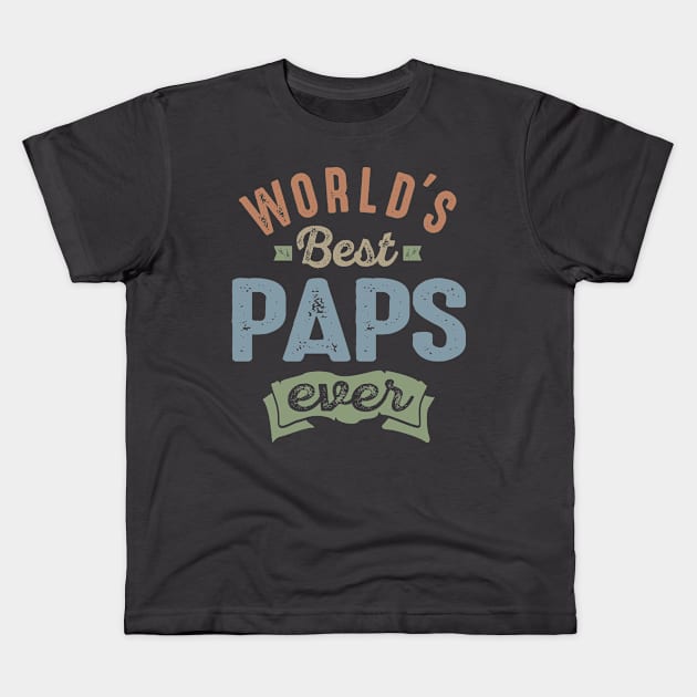 World's Best Paps Kids T-Shirt by cidolopez